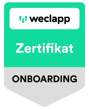 weclapp Onboarding Zertifikat
